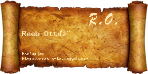 Reeb Ottó névjegykártya